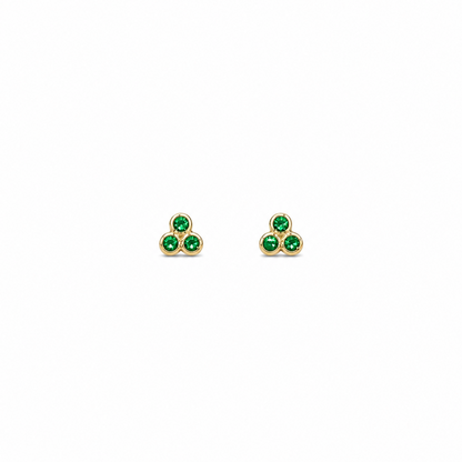 Tsavorite Trillium - 18K Gold Earrings with Tsavorite by Bed of Stones Jewelry
