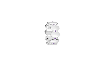 Lavender Echo Band - Sterling Silver & Platinum Plated with Amethysts by Bed of Stones Jewelry
