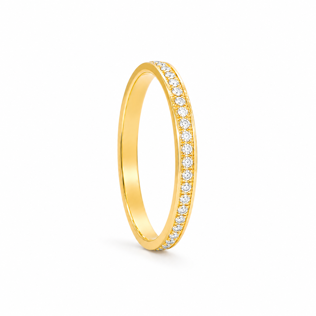 Lumière Band - 18K Gold with White Diamonds