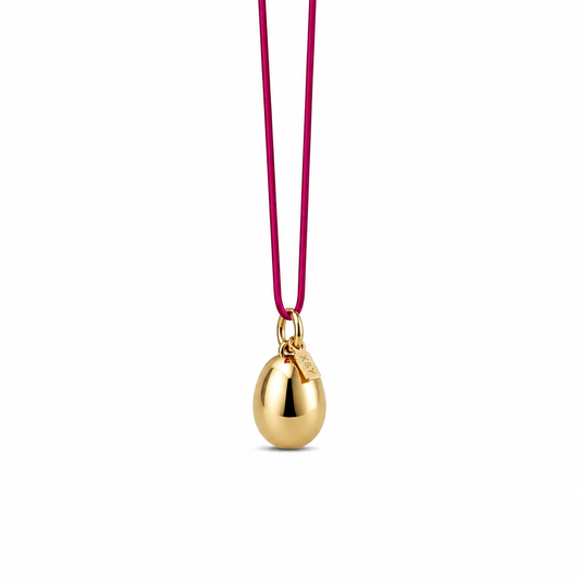 Minimalist Gold Metallic Pendant - Sterling Silver with Golden Lacquer