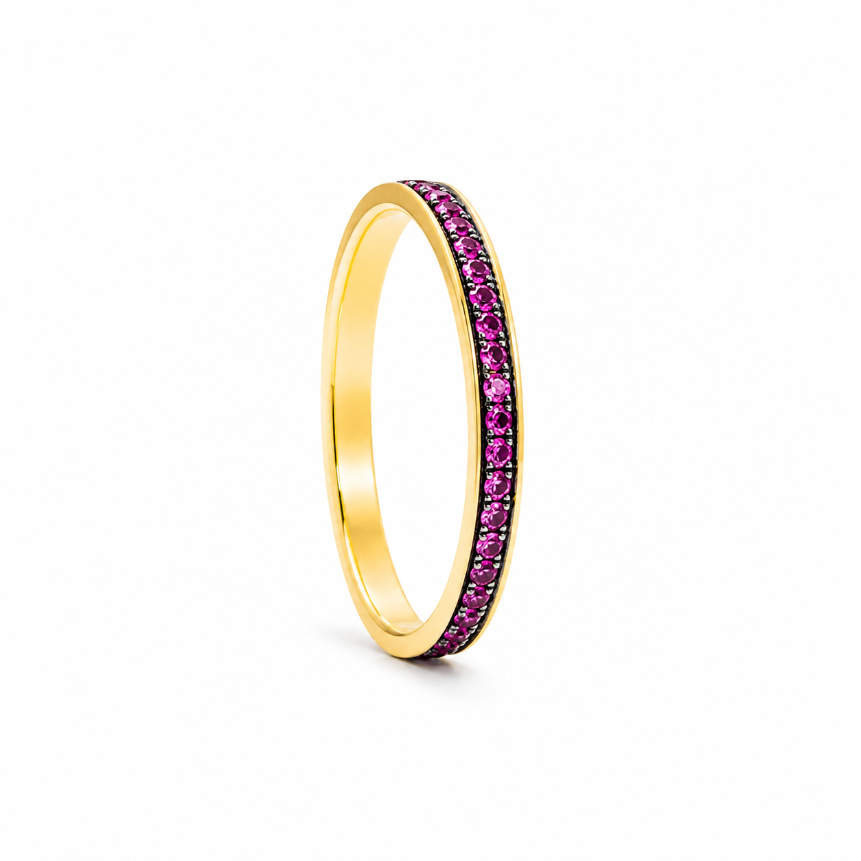 Fuchsia Glow Band - 18K Gold with Pink Sapphires