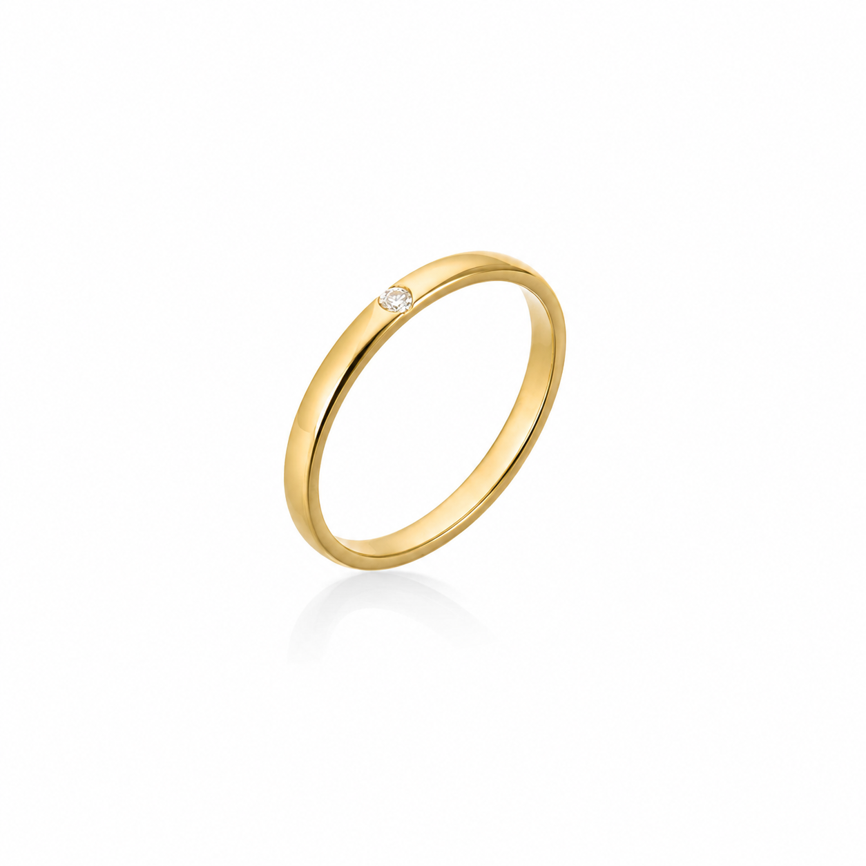 Hidden Spark - 18K Gold Ring with Diamond by Bed of Stones Jewelry
