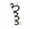 Chromatic Chain Ear Cuff - Sterling Silver with Multi colour Gemstones