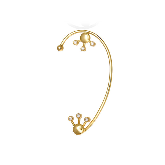 Earcuff in 18k y. gold ,w.diamonds 0.072 ct  Σκουλαρικh  σε χρυσό 18k λ.μπριαν , 0.072κ