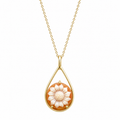 Sunlight Bloom - 18K Gold Pendant with Cameo