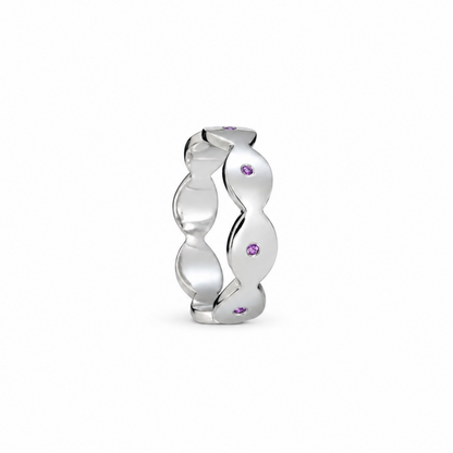 Dune Glint Band - Sterling Silver with Amethysts by Bed of Stones Jewelry

