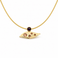 Molten Dot - 18K Gold Pendant with  Iolite & Enamel