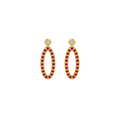 Crimson Oval Drops - 18K Gold Earrings with Rubies & Diamonds