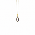 Blue Sapphire Oval Drop - 18K Gold Pendant with Blue Sapphire & Diamond
