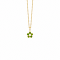 Rosette Charm - 18K Gold Pendant with Tsavorite