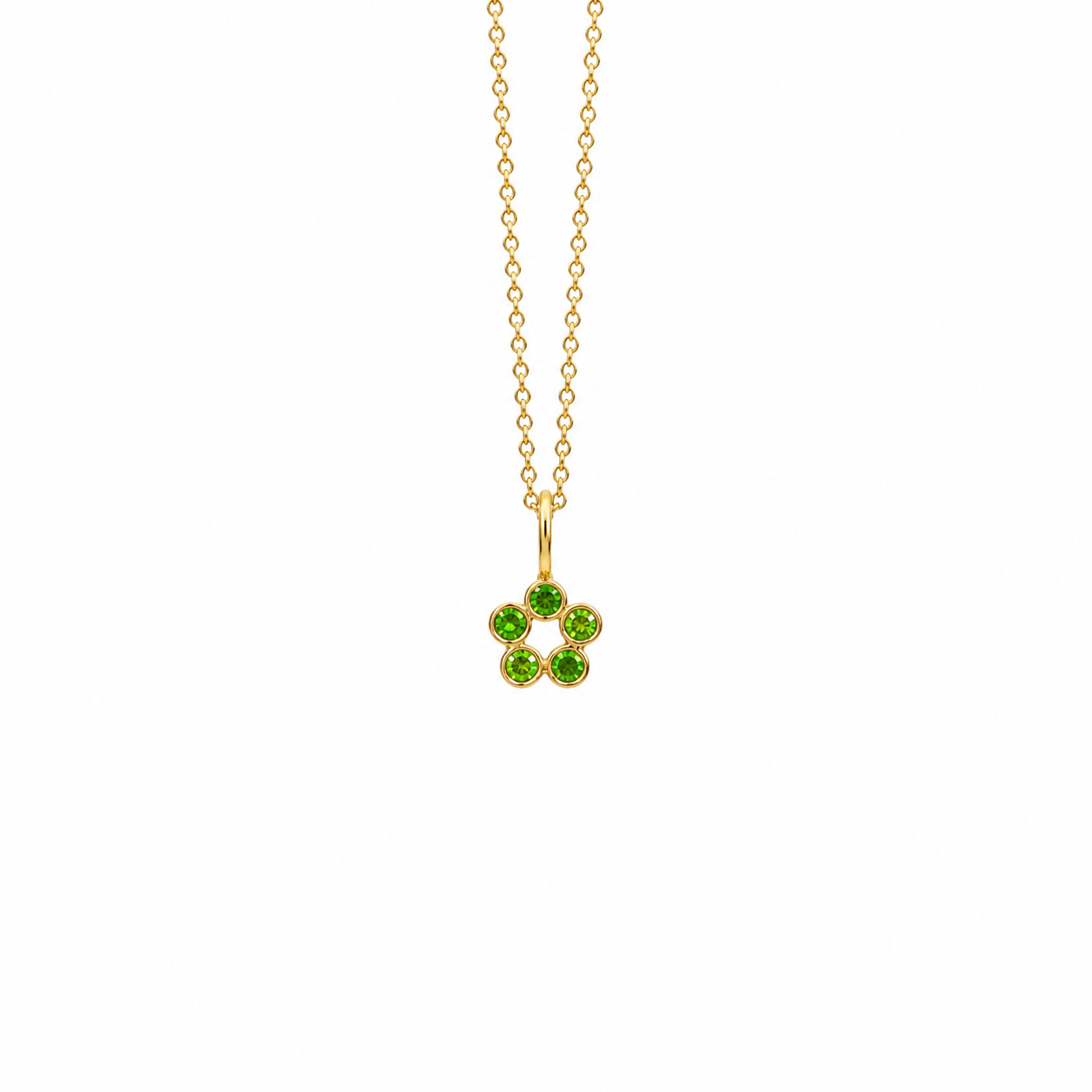 Rosette Charm - 18K Gold Pendant with Tsavorite