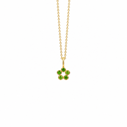 Rosette Charm - 18K Gold Pendant with Tsavorite by Bed of Stones Jewelry
