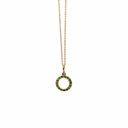 Gemlight Pendant - 18K Gold with Amethyst & Tsavorite