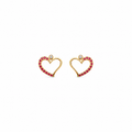 Rosé Heart - 18K Gold Earrings with Pink Sapphires & Diamonds