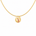 Tulip Bloom - 18K Gold Pendant with Pink Sapphire