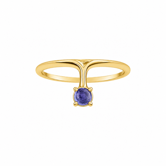 Iolite Ray - 18K Gold Ring with Iolite