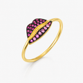 Lip Luxe - 18K Gold Ring with Pink Sapphires