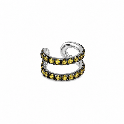 Lemon Light - Sterling Silver (925) Ear Cuff with Yellow Sapphires by Bed of Stones Jewelry
