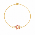Stellar Bloom - 18K Gold Bracelet with Rubies & Diamond