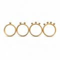 Pompon Parade - Sterling Silver (925) Connected Rings (Gold Plated)