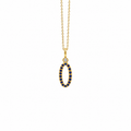 Blue Sapphire Oval Drop - 18K Gold Pendant with Blue Sapphire & Diamond