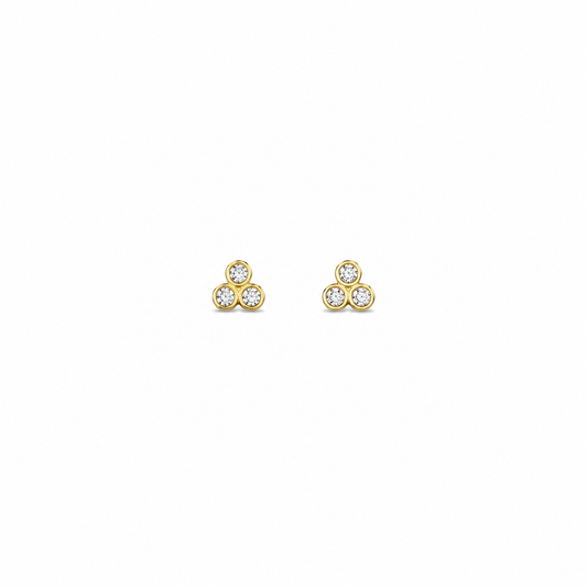Diamond Trillium - 18K Gold Earrings with Diamonds