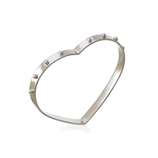 Bangle in silver 925 with unique heart shaped design, 22 cm Βραχιόλι σε ασήμι 925 σε μοναδικό σχήμα καρδιάς , 22 cm