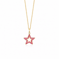 Stellar Bloom - 18K Gold Pendant with Ruby & Diamonds