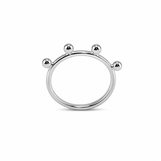 Quad Halo Ring - Sterling Silver by Bed of Stones Jewelry