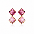Blush Flame - 18K Gold Earrings with Pink Tourmalines