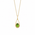 Verdant Drop - 18K Gold Pendant with Green Tourmaline