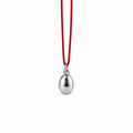 Minimalist Silver Metallic Pendant - Sterling Silver with Silver Lacquer