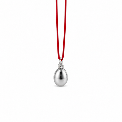Minimalist Silver Metallic Pendant - Sterling Silver with Silver Lacquer by Bed of Stones Jewelry
