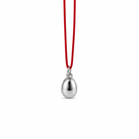 Minimalist Silver Metallic Pendant - Sterling Silver with Silver Lacquer