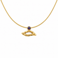 Gilded Glance - 18K Gold Pendant with Iolite