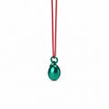 Minimalist Green Metallic Pendant - Sterling Silver with Green Lacquer