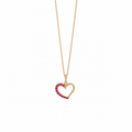 Rosé Heart - 18K Gold Pendant with Pink Sapphire & Diamond