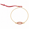 Crimson Oval - 18K Gold Bracelet with Rubies & Diamonds