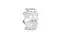 Orange Echo Heart Band - Sterling Silver with Orange Sapphires