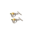 Verdigris Echo - Sterling Silver  & 18K Gold Cufflinks with Peridot