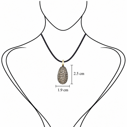 Cocoa Luxe - 18K Gold Pendant with Brown Diamonds by Bed of Stones Jewelry, illustration showing pendant placement