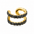 Noir Pulse - 18K Gold Ear Cuff with Black Diamonds