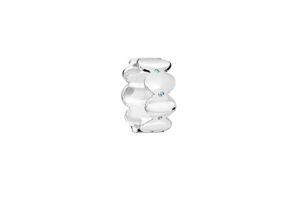 Topaz Edge Band - Sterling Silver & Platinum Plated with Blue Topaz by Bed of Stones Jewelry
