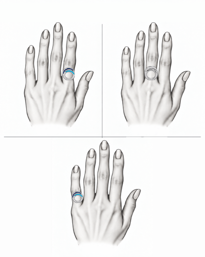 Duo Wave Band - Sterling Silver with Enamel by Bed of Stones Jewelry, illustration showing ring placement