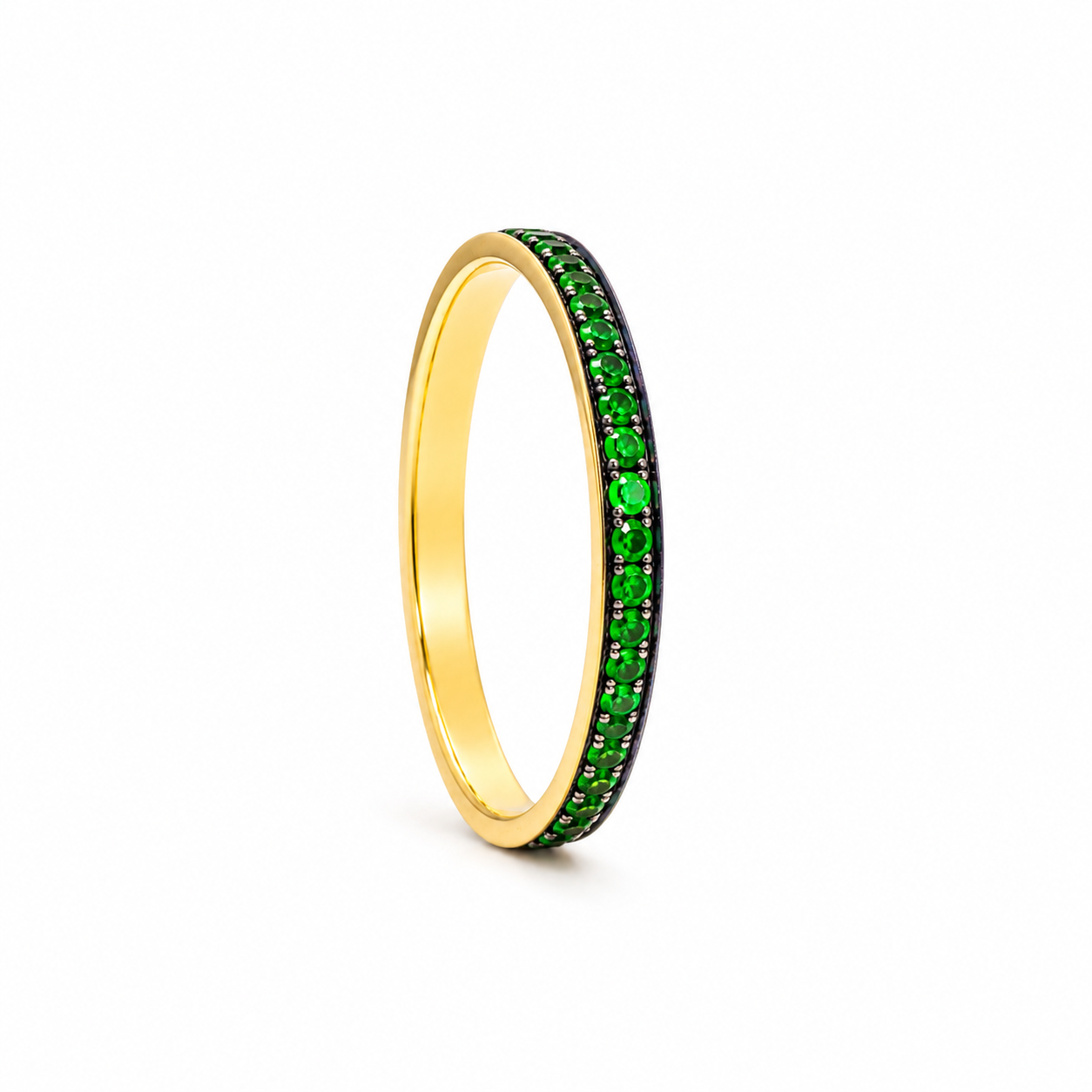 Tsavorite Glow Band - 18K Gold with Tsavorite by Bed of Stones Jewelry
