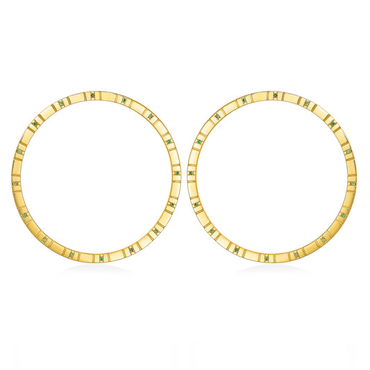 Earrings in Silver,925 ,Gold Plated & 0.19K Tsavouri