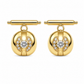 Diamond Dial Cufflinks - 18K Gold with Diamonds