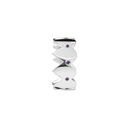 Serrated Amethyst Band - Sterling Silver with Amethysts by Bed of Stones Jewelry