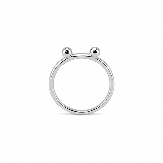 Dot Duo Ring - Sterling Silver by Bed of Stones Jewelry
