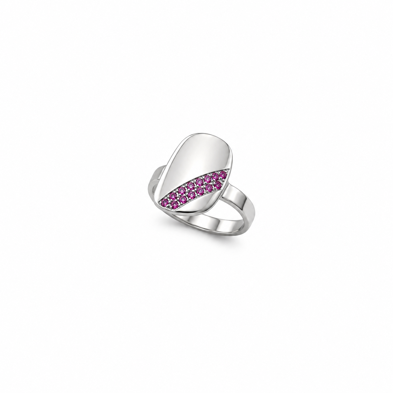 Blush Nail Ring - Sterling Silver with Pink Sapphires